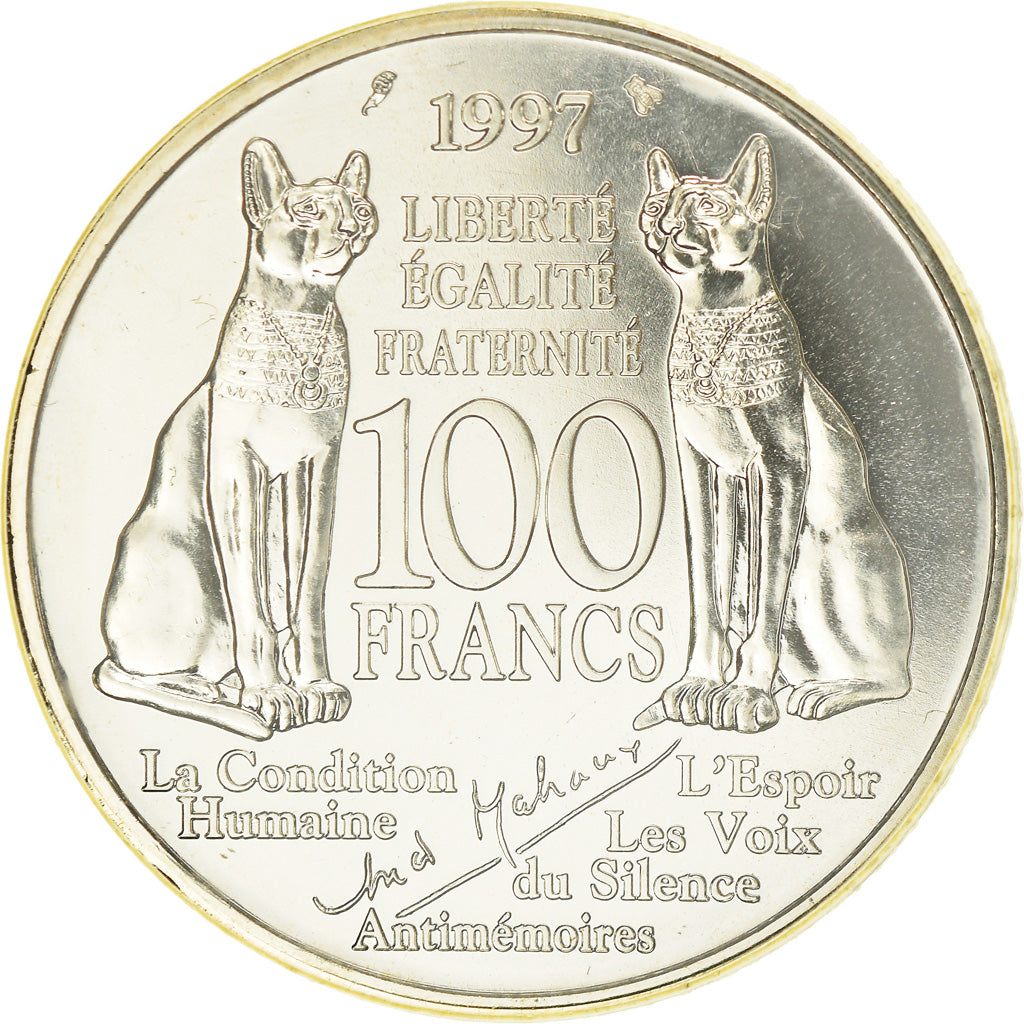 Coin, France, André Malraux, 100 Francs, 1997, MS(65-70), Silver, KM:1188