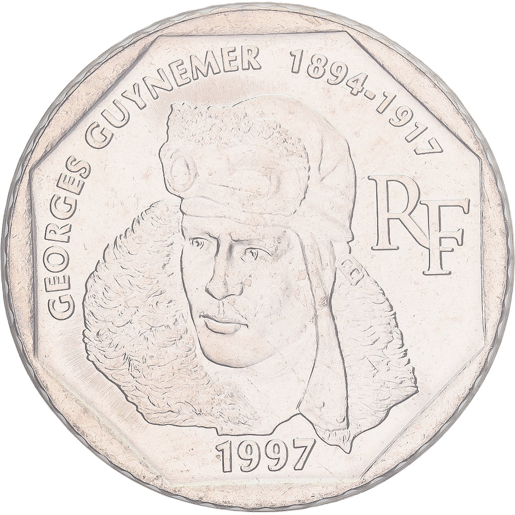 Moneta, Francia, Guynemer, 2 Francs, 1997, Paris, FDC, Nichel, KM:1187