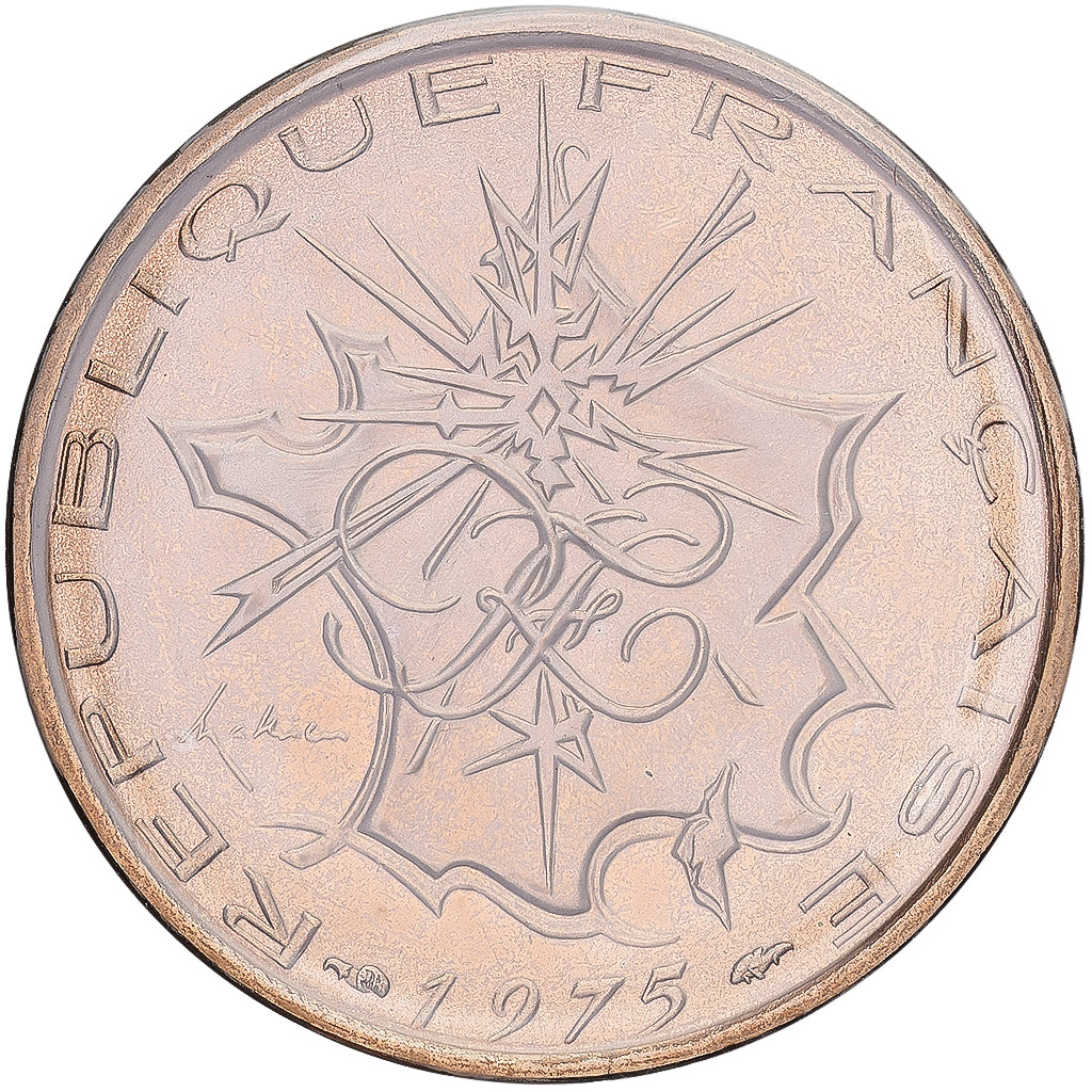 Coin, France, Mathieu, 10 Francs, 1975, Paris, FDC, MS(65-70), Nickel-brass