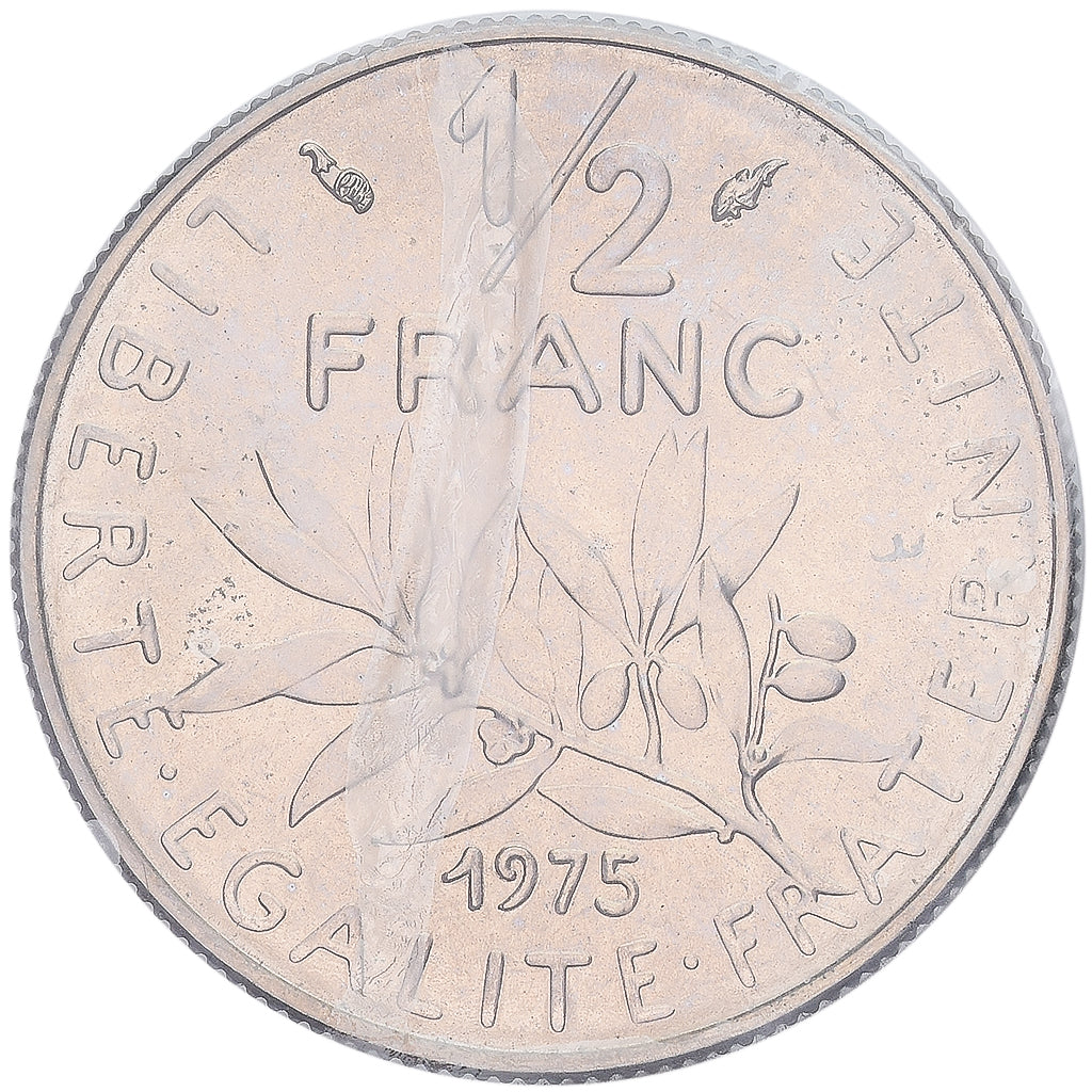 Coin, France, Semeuse, 1/2 Franc, 1975, Paris, MS(65-70), Nickel, KM:931.1