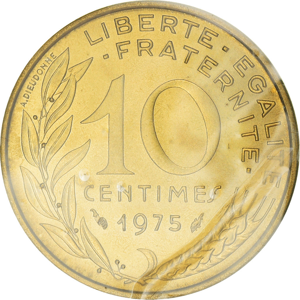 Munten, Frankrijk, Marianne, 10 Centimes, 1975, Paris, FDC, FDC