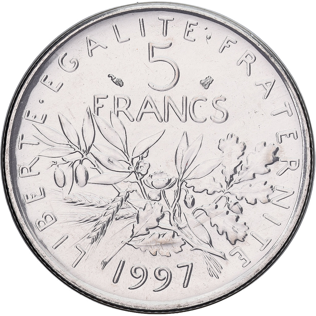 Coin, France, Semeuse, 5 Francs, 1997, Paris, MS(65-70), Nickel Clad