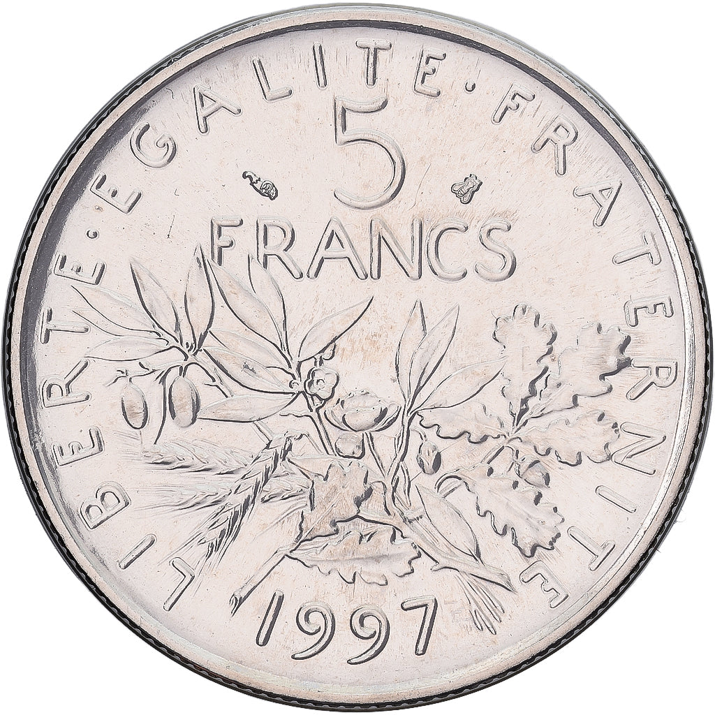 Coin, France, Semeuse, 5 Francs, 1997, Paris, MS(65-70), Nickel Clad
