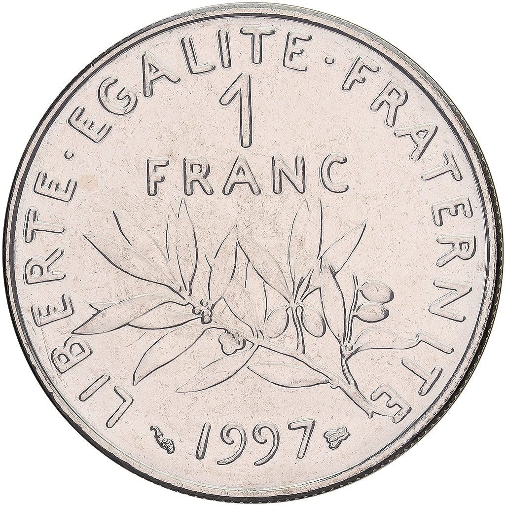 Coin, France, Semeuse, Franc, 1997, Paris, MS(65-70), Nickel, KM:925.1