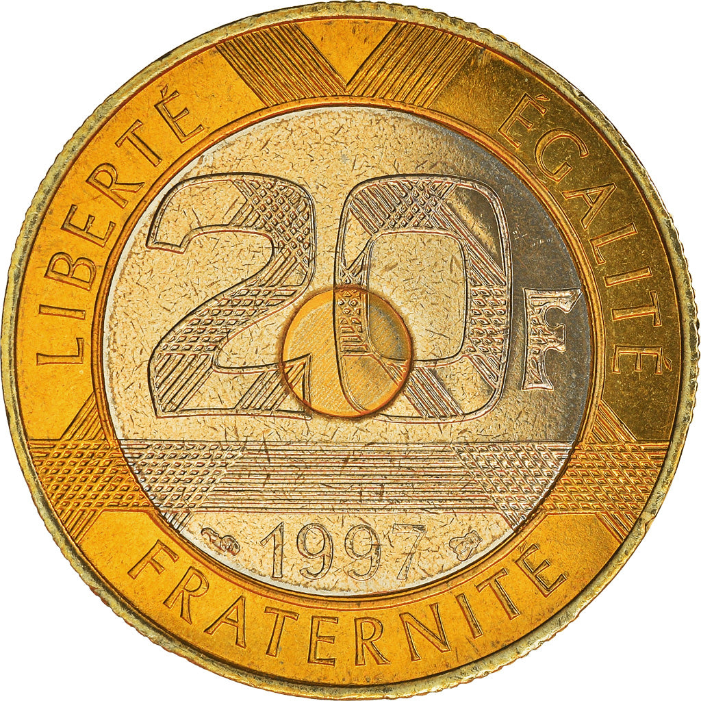 Monnaie, France, Mont Saint Michel, 20 Francs, 1997, Paris, FDC, Tri-Metallic