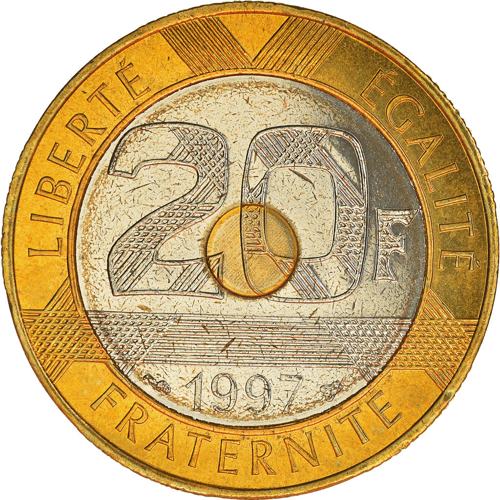Monnaie, France, Mont Saint Michel, 20 Francs, 1997, Paris, FDC, Tri-Metallic