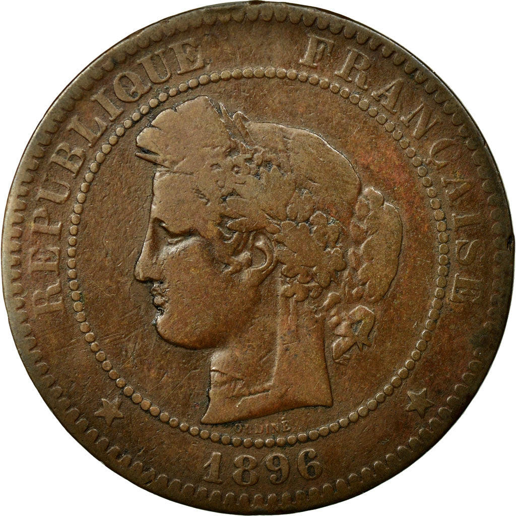 Coin, France, Cérès, 10 Centimes, 1896, Paris, VF(20-25), Bronze, KM:815.1