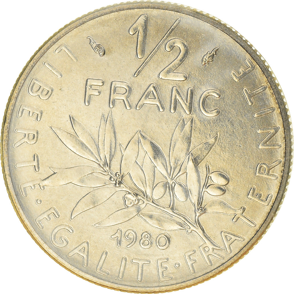 Moneda, Francia, Semeuse, 1/2 Franc, 1980, Paris, FDC, FDC, Níquel, KM:931.1