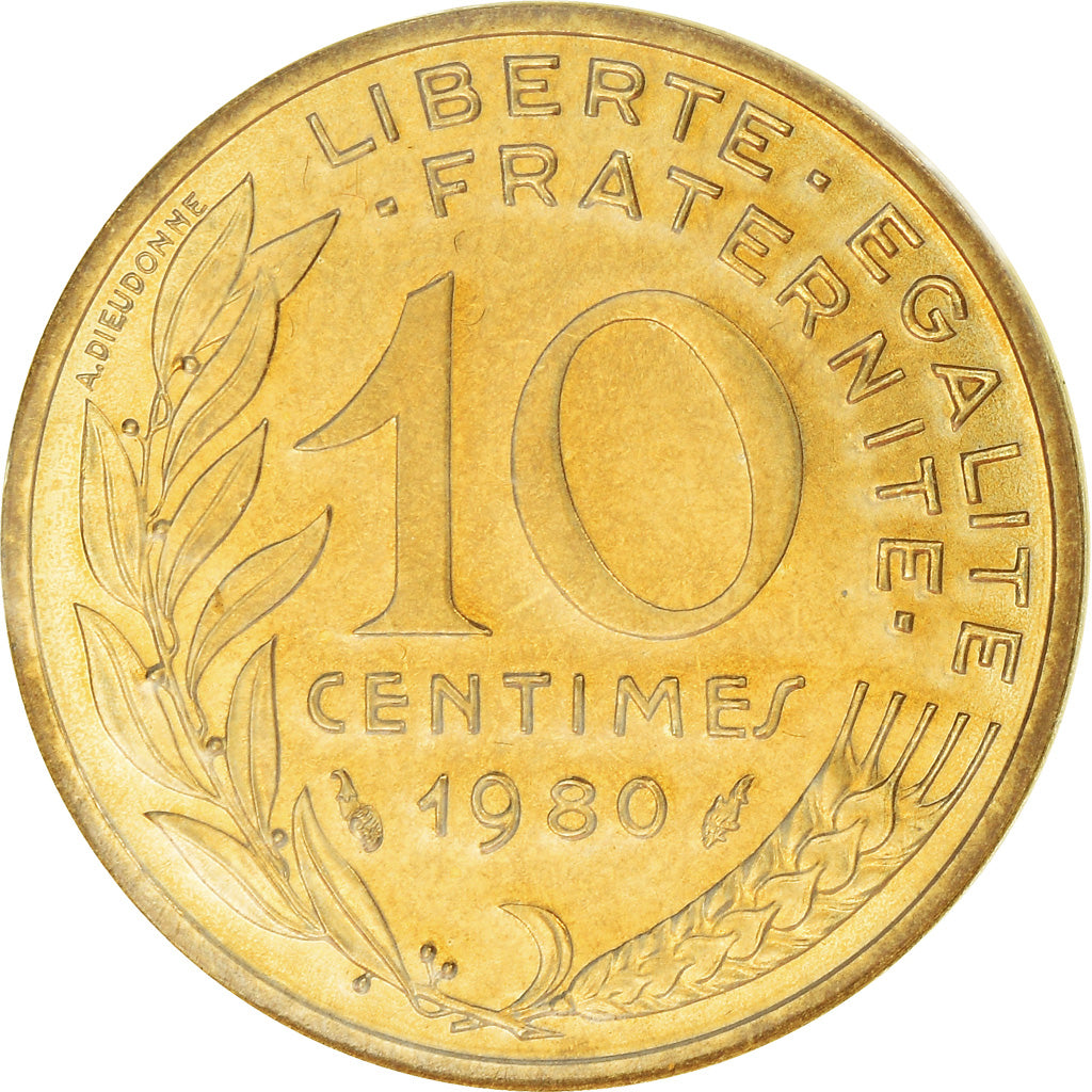 Monnaie, France, Marianne, 10 Centimes, 1980, Paris, Lagriffoul, FDC