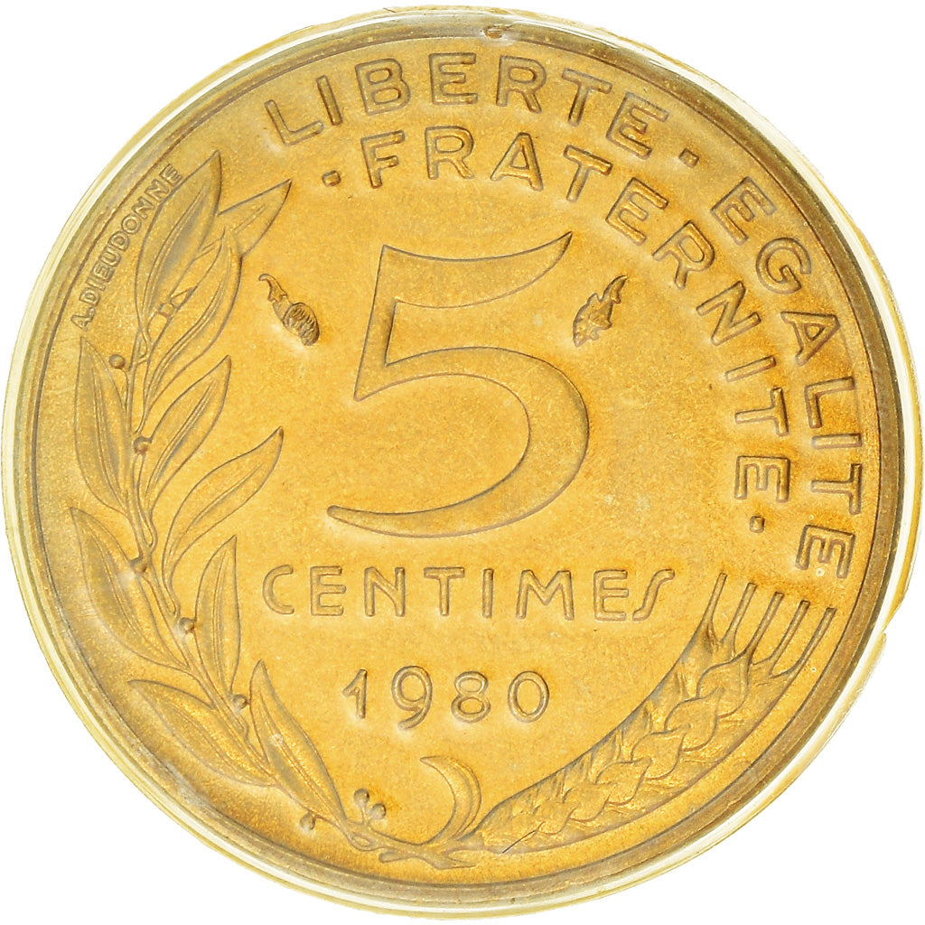 Coin, France, Marianne, 5 Centimes, 1980, Paris, Lagriffoul, MS(65-70)