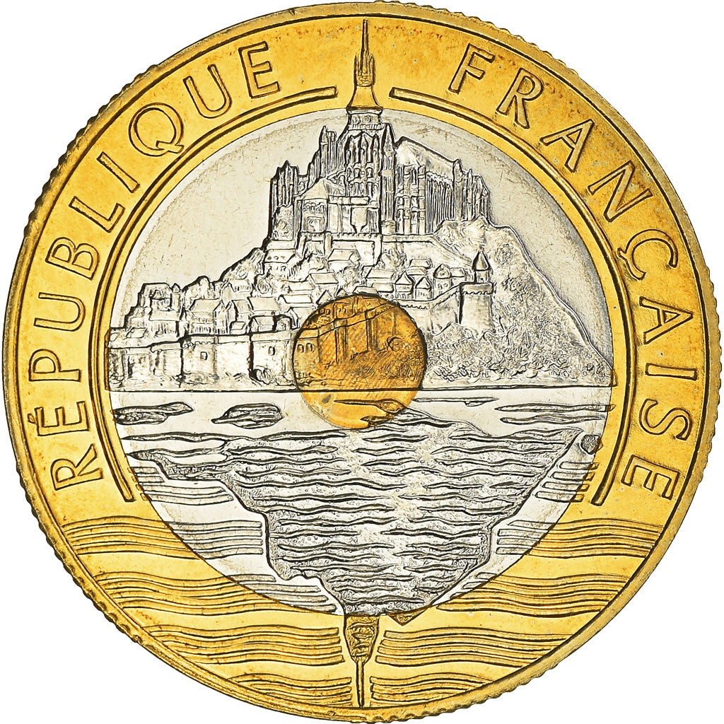 Monnaie, France, Mont Saint Michel, 20 Francs, 1998, Paris, FDC, Tri-Metallic