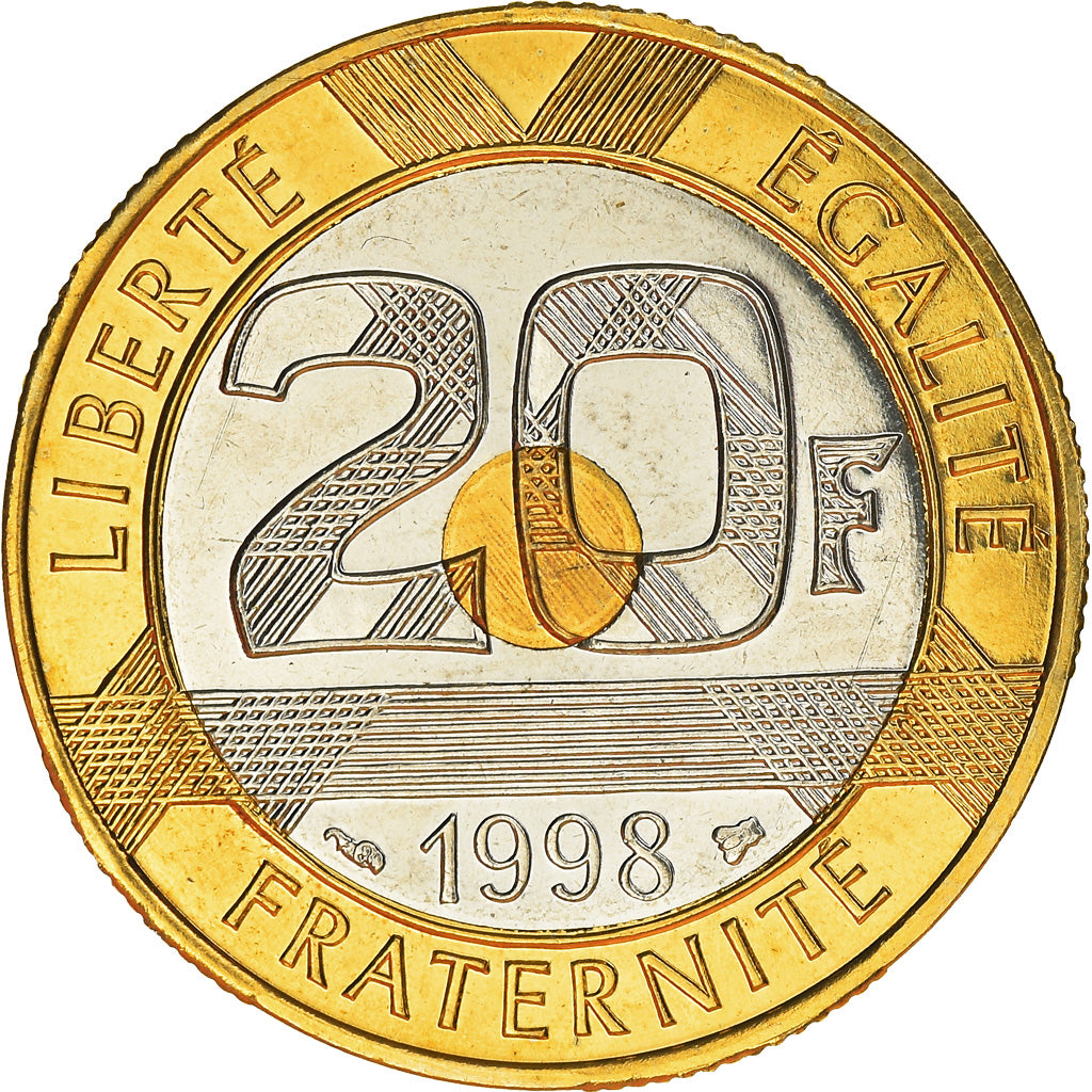 Monnaie, France, Mont Saint Michel, 20 Francs, 1998, Paris, FDC, Tri-Metallic