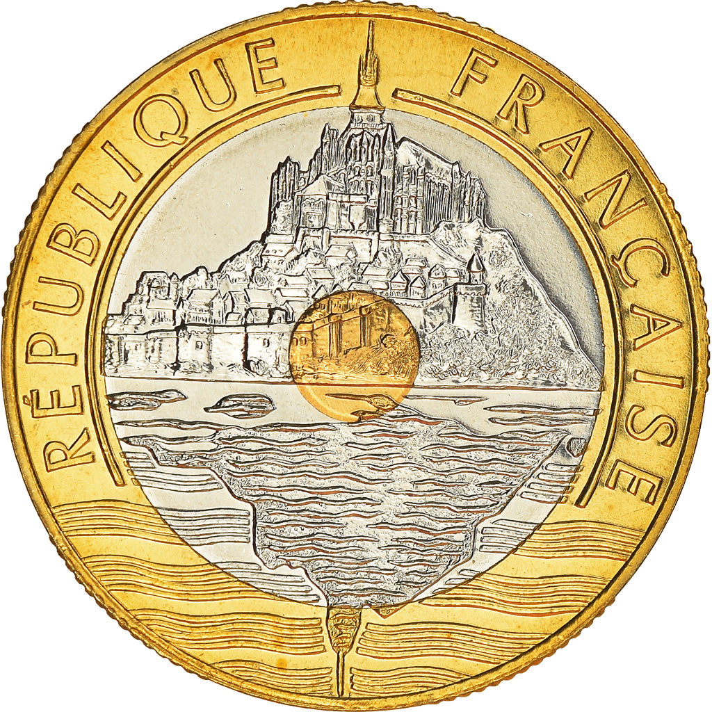 Moeda, França, Mont Saint Michel, 20 Francs, 1998, Paris, MS(65-70)