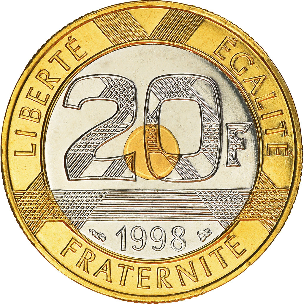 Moeda, França, Mont Saint Michel, 20 Francs, 1998, Paris, MS(65-70)