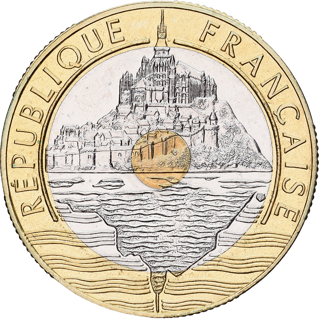 Munten, Frankrijk, Mont Saint Michel, 20 Francs, 1998, Paris, FDC, Tri-Metallic