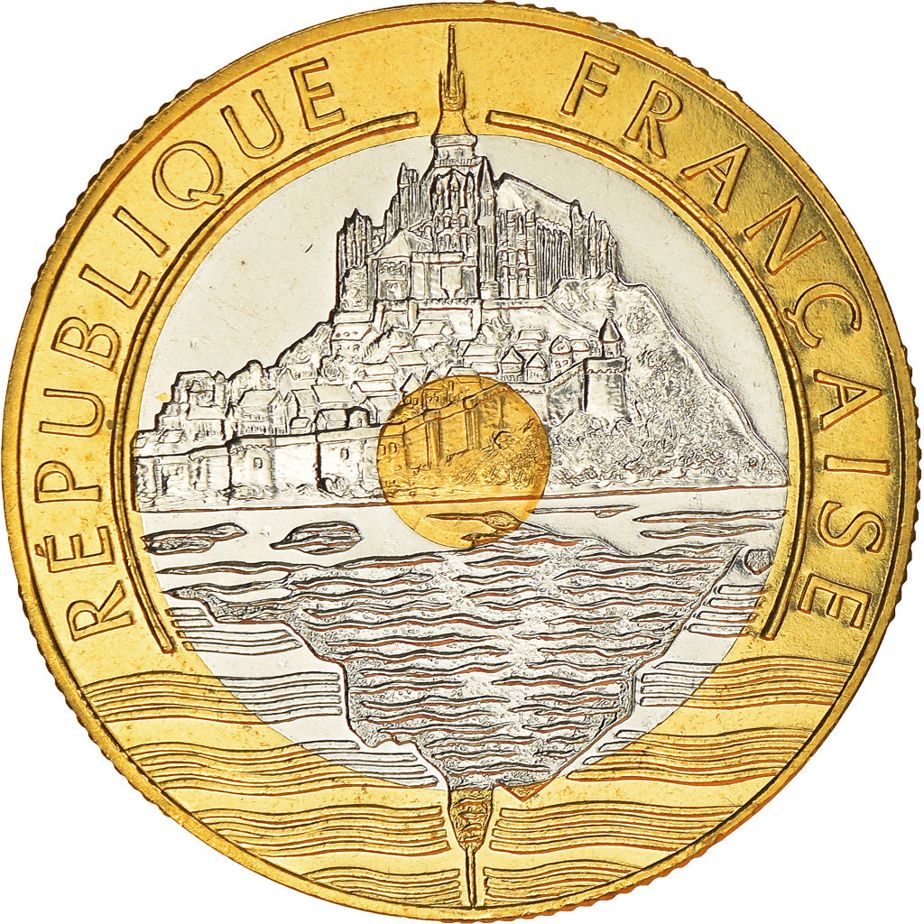 Munten, Frankrijk, Mont Saint Michel, 20 Francs, 1998, Paris, FDC, Tri-Metallic