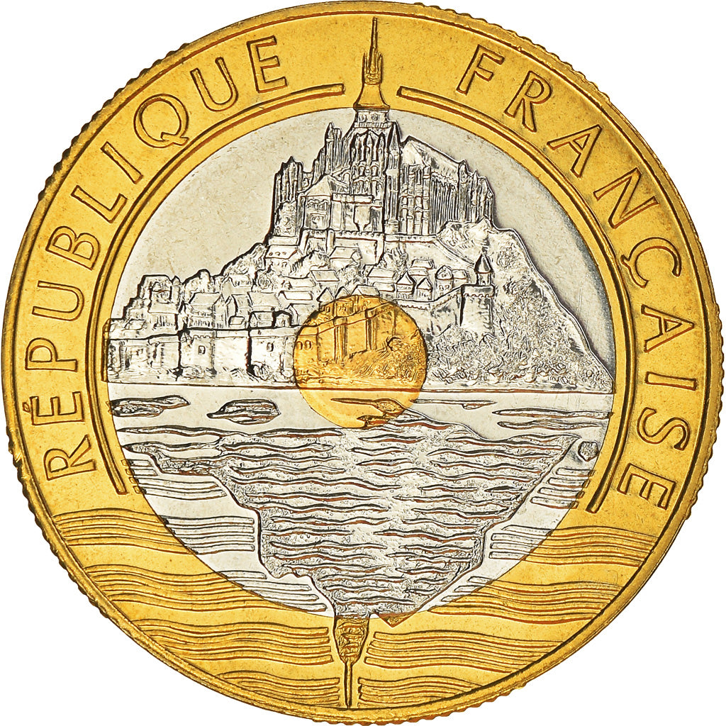 Monnaie, France, Mont Saint Michel, 20 Francs, 1998, Paris, FDC, Tri-Metallic
