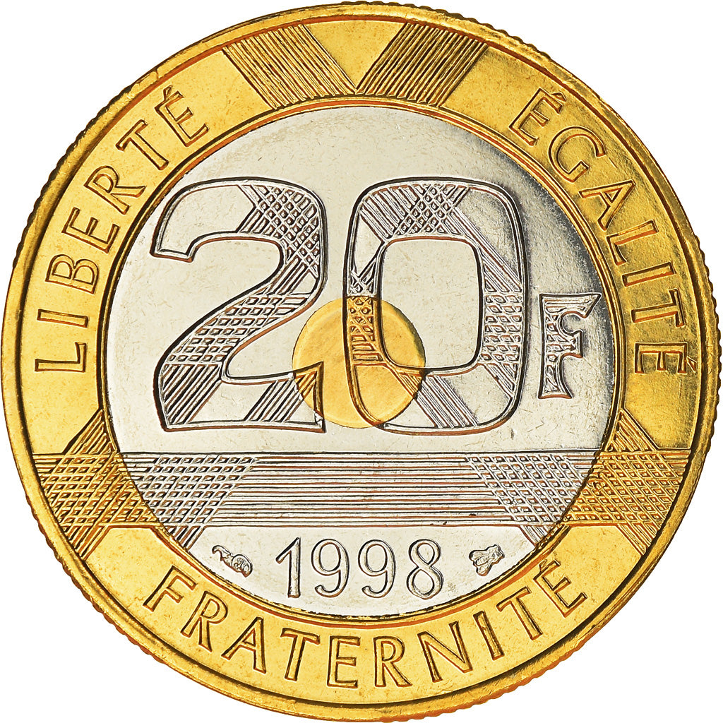 Monnaie, France, Mont Saint Michel, 20 Francs, 1998, Paris, FDC, Tri-Metallic