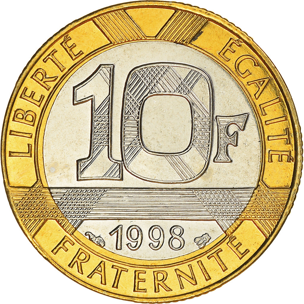 Moneda, Francia, Génie, 10 Francs, 1998, Paris, FDC, Aluminio - bronce