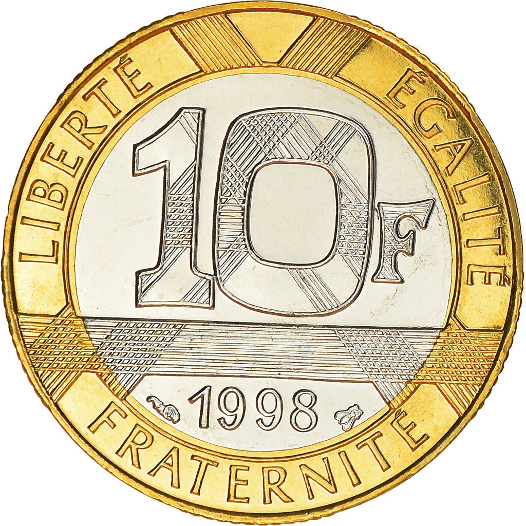 Coin, France, Génie, 10 Francs, 1998, Paris, MS(65-70), Aluminum-Bronze