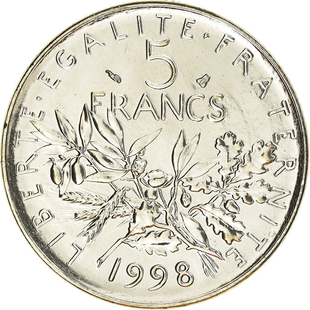 Coin, France, Semeuse, 5 Francs, 1998, Paris, MS(65-70), Nickel Clad