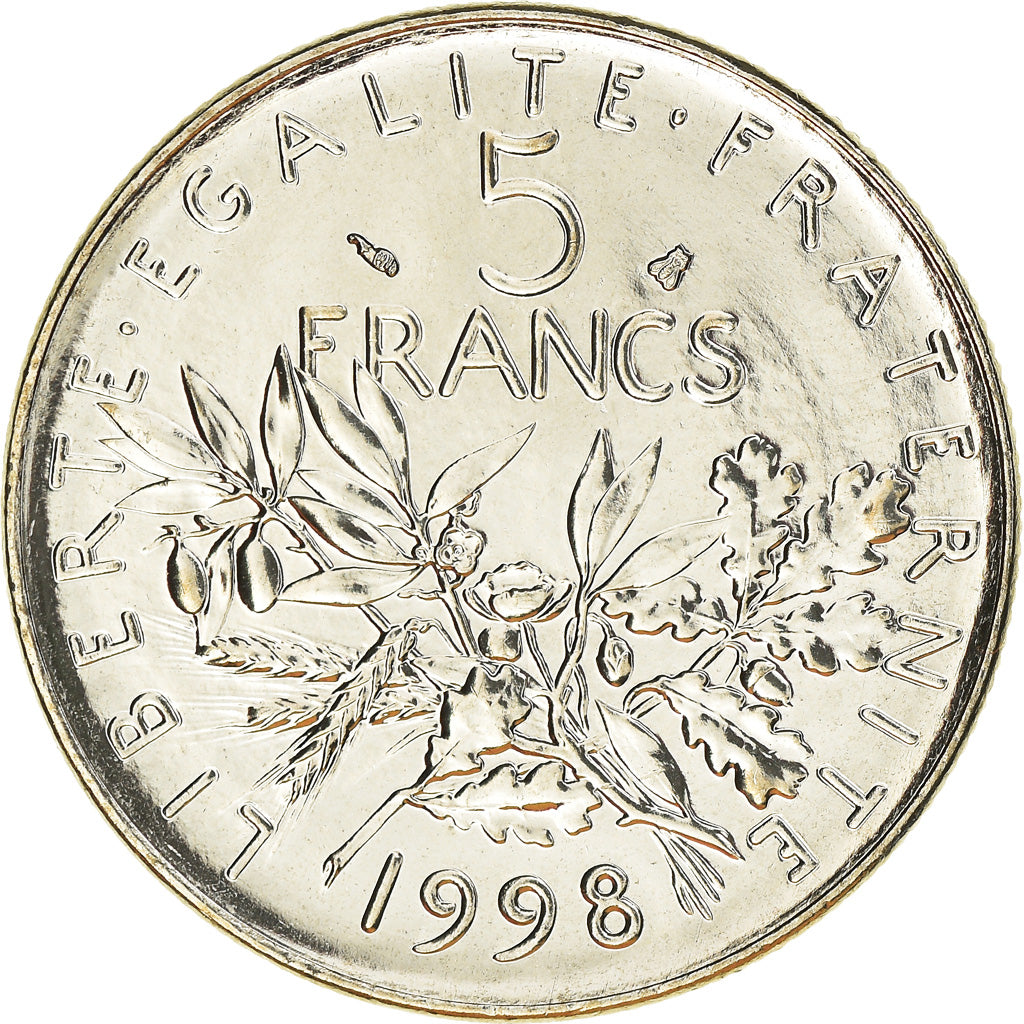 Coin, France, Semeuse, 5 Francs, 1998, Paris, MS(65-70), Nickel Clad