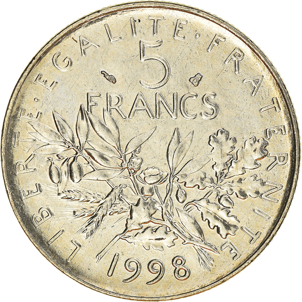 Coin, France, Semeuse, 5 Francs, 1998, Paris, MS(65-70), Nickel Clad