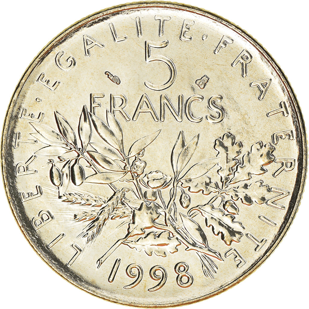 Coin, France, Semeuse, 5 Francs, 1998, Paris, MS(65-70), Nickel Clad