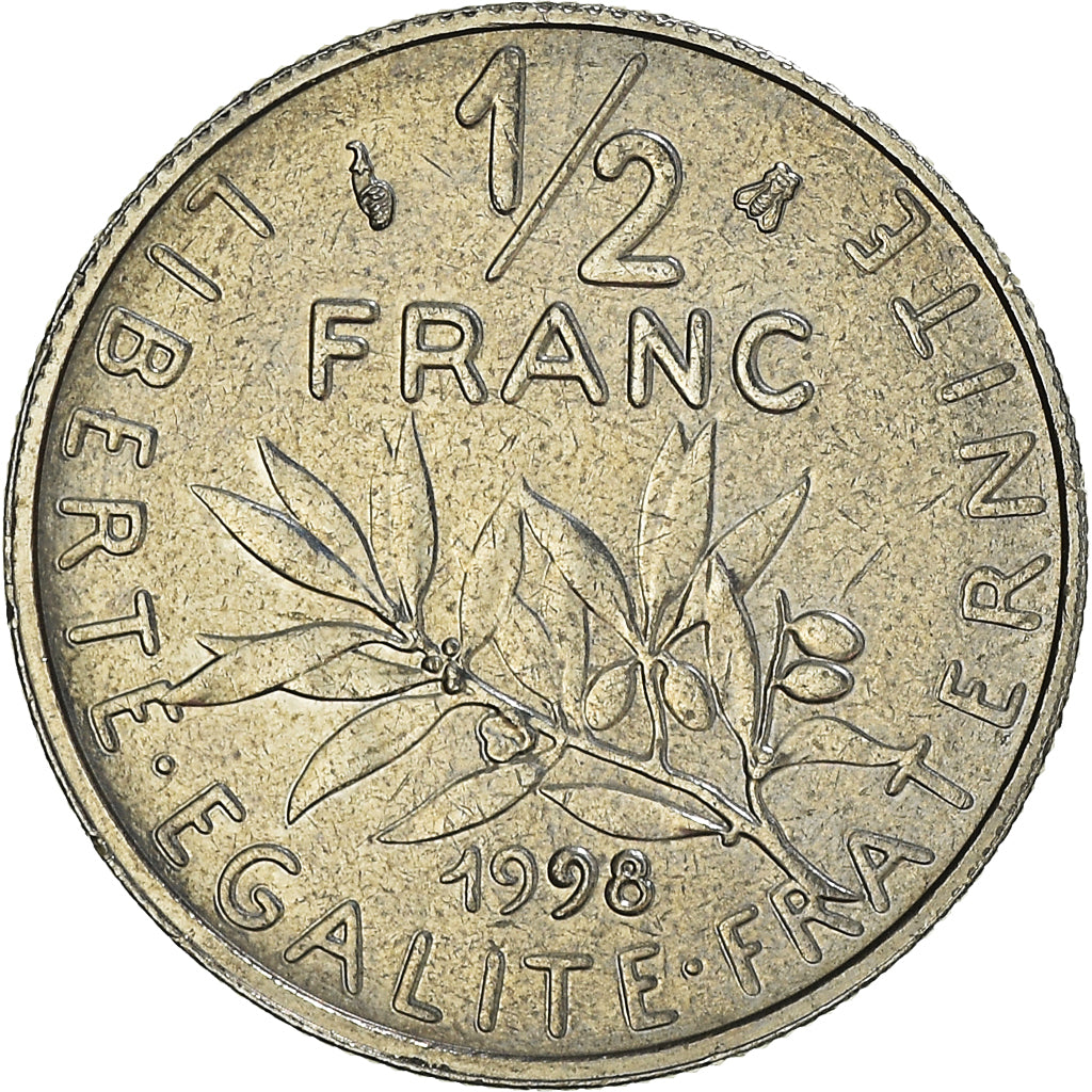Monnaie, France, Semeuse, 1/2 Franc, 1998, Paris, SPL+, Nickel, Gadoury:429
