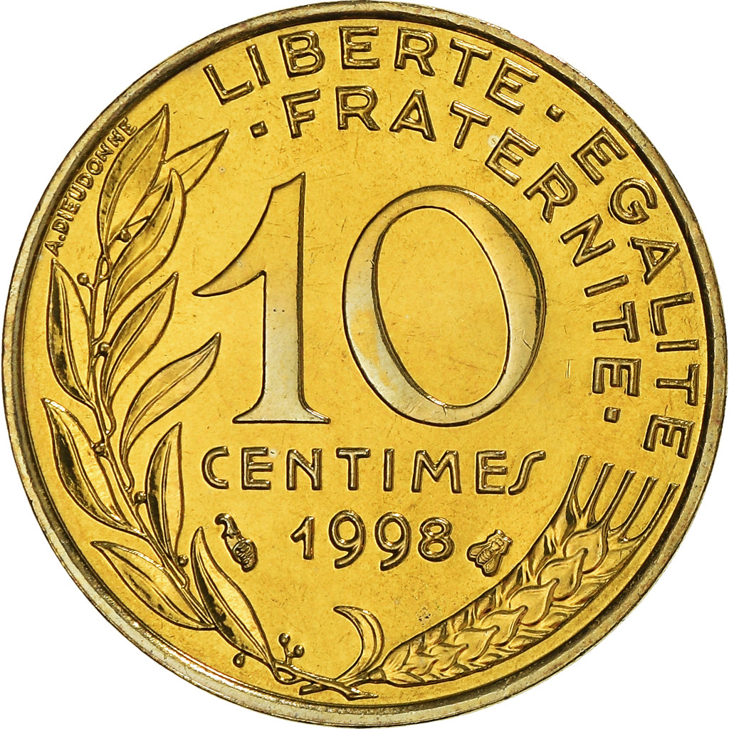 Munten, Frankrijk, Marianne, 10 Centimes, 1998, Paris, FDC, FDC