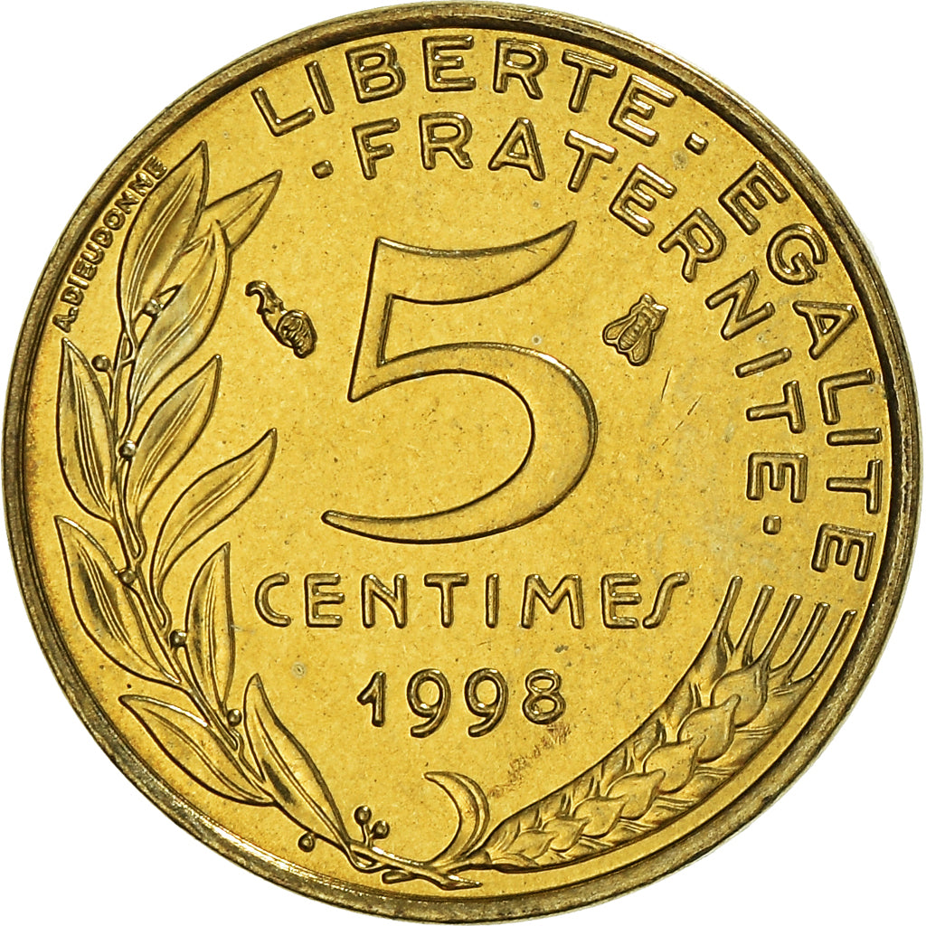 Monnaie, France, Marianne, 5 Centimes, 1998, Paris, Lagriffoul, FDC