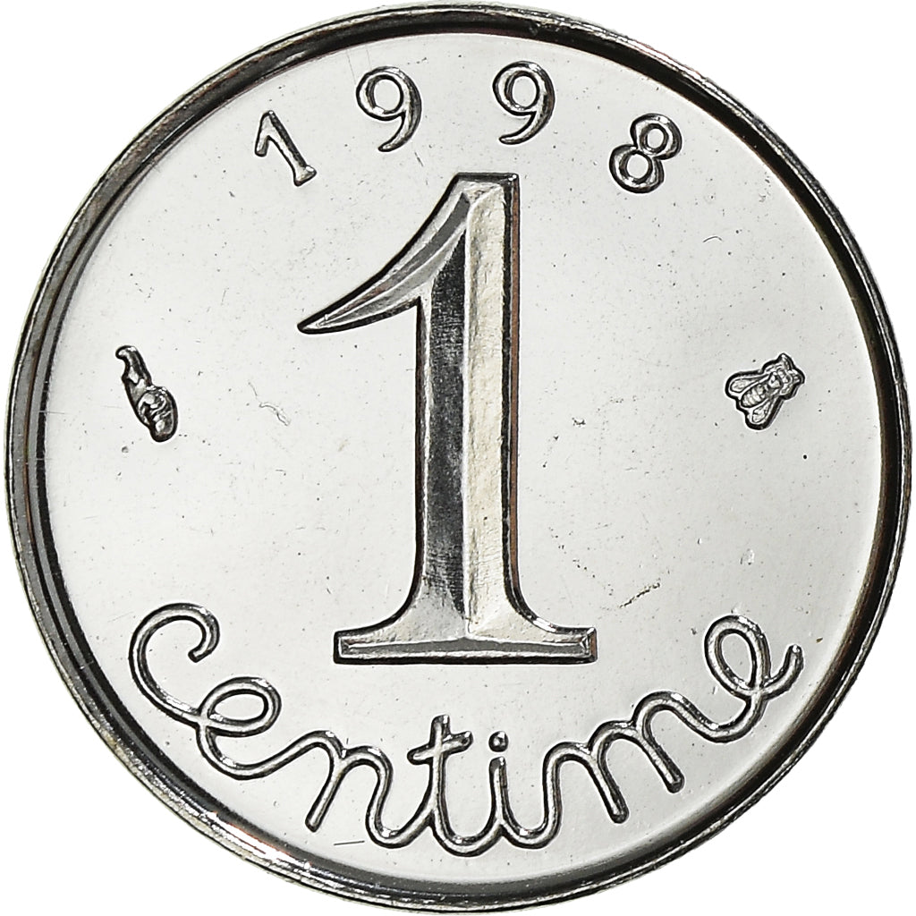 Coin, France, Épi, Centime, 1998, Paris, MS(65-70), Stainless Steel, KM:928