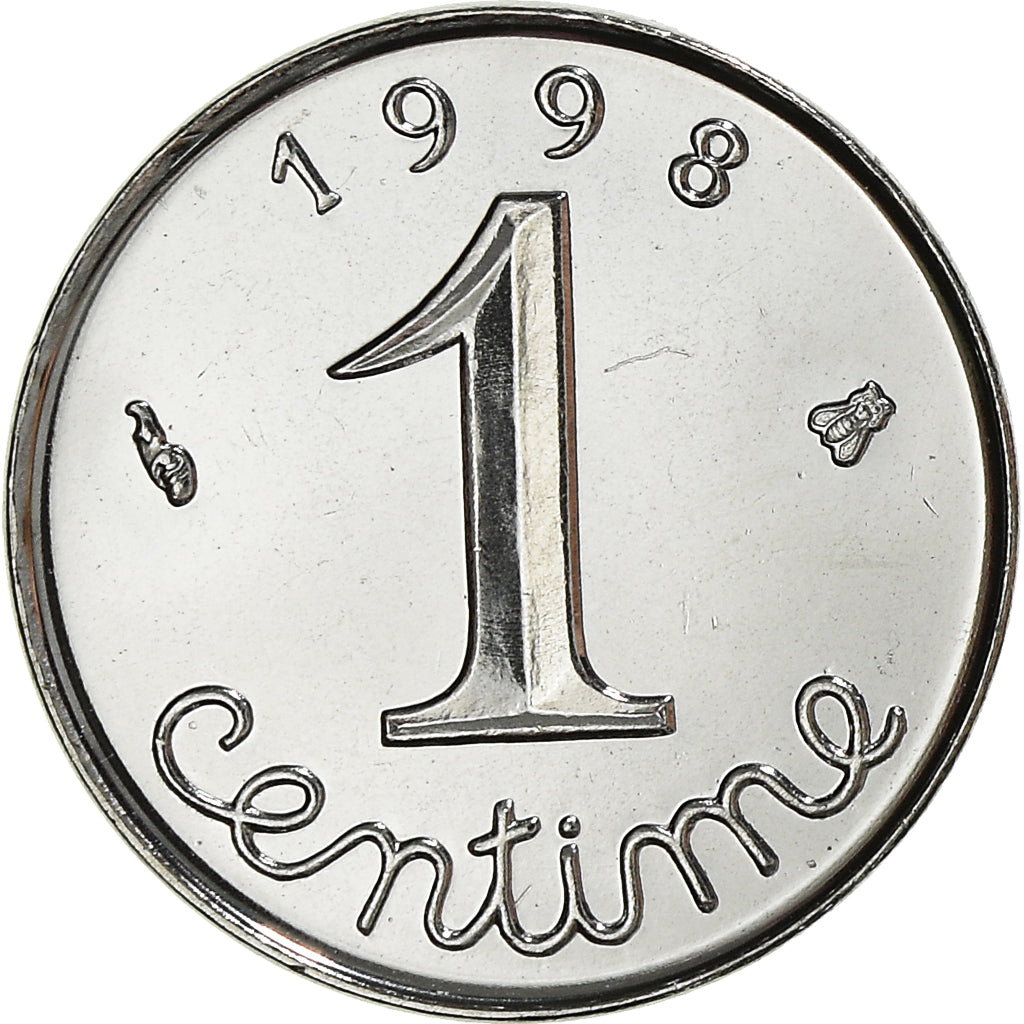 Coin, France, Épi, Centime, 1998, Paris, MS(65-70), Stainless Steel, KM:928