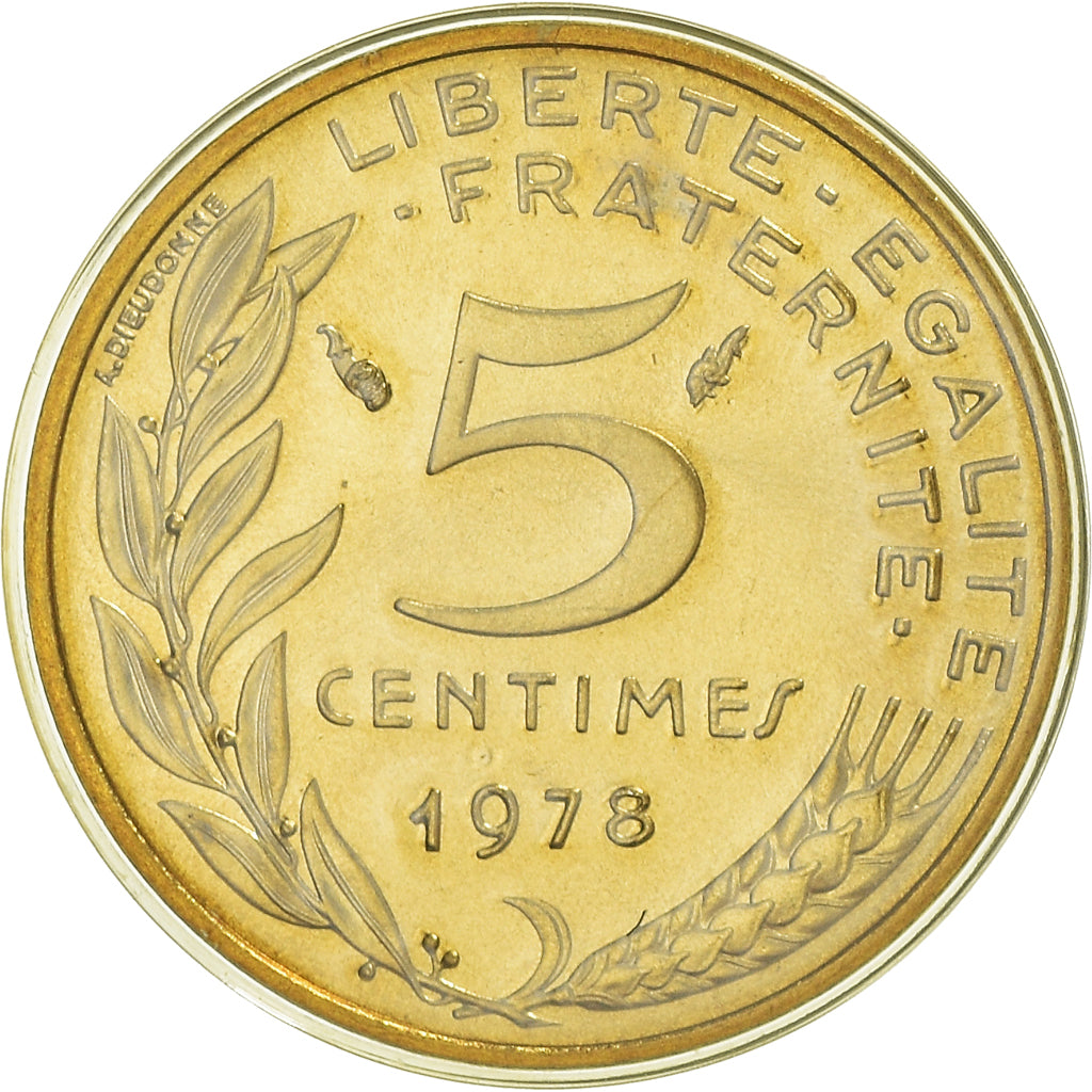 Coin, France, Marianne, 5 Centimes, 1978, Paris, Lagriffoul, MS(65-70)