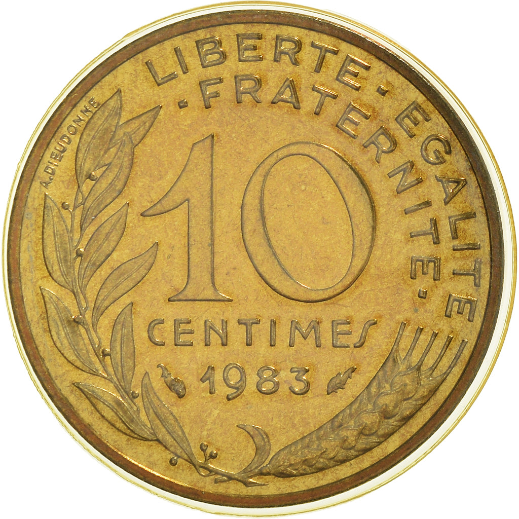 Munten, Frankrijk, Marianne, 10 Centimes, 1983, Paris, FDC, FDC
