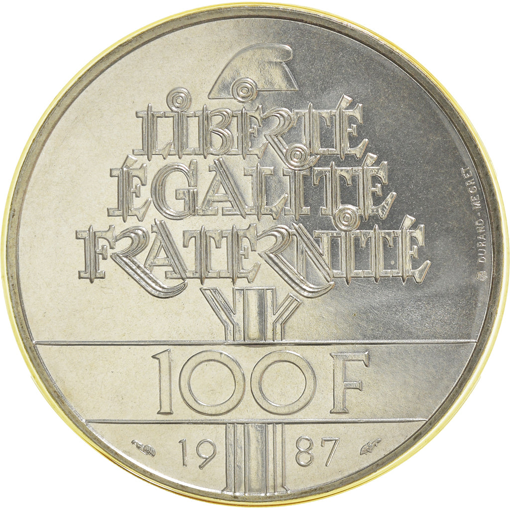 Coin, France, Lafayette, 100 Francs, 1987, FDC, MS(65-70), Silver, KM:962