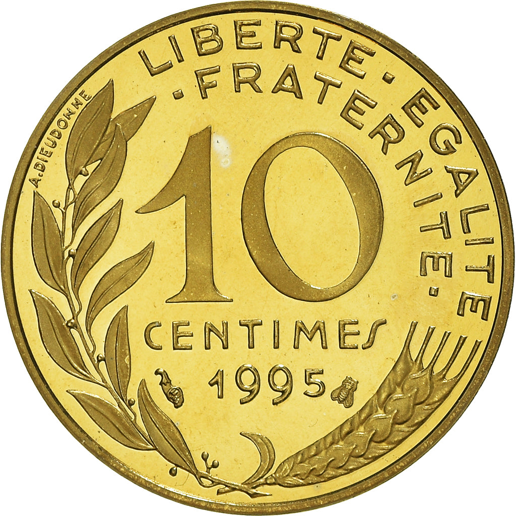 Munten, Frankrijk, Marianne, 10 Centimes, 1995, Paris, Proof / BE, FDC