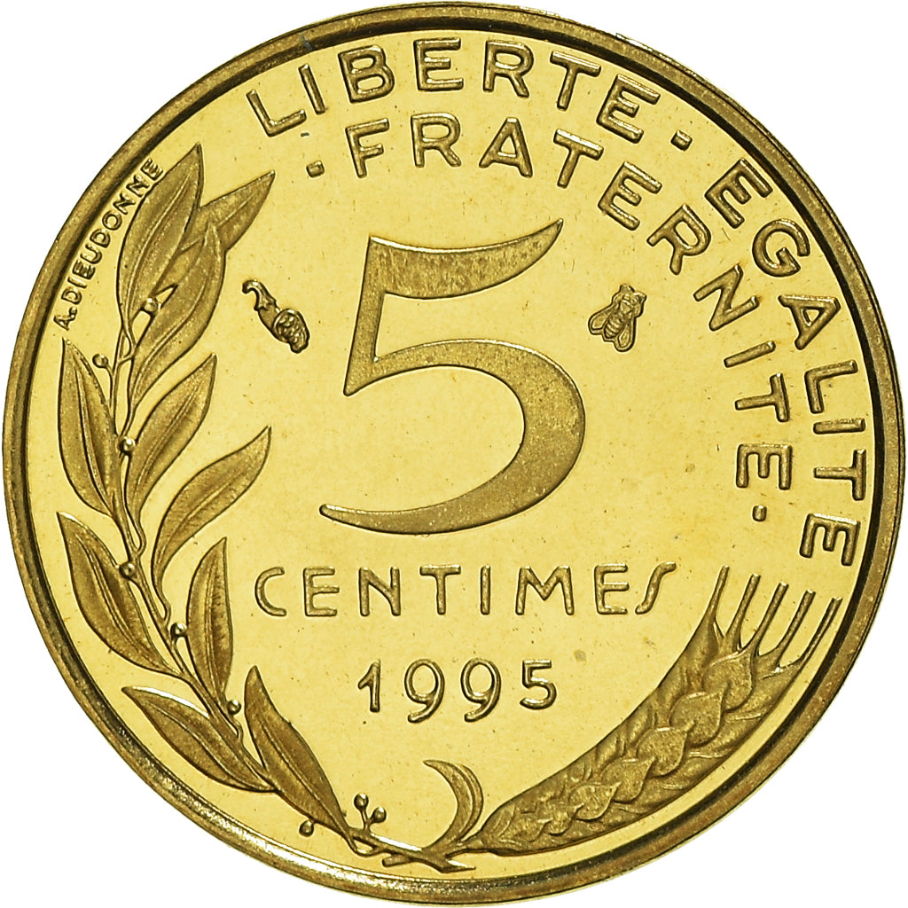 Coin, France, Marianne, 5 Centimes, 1995, Paris, Proof / BE, MS(65-70)