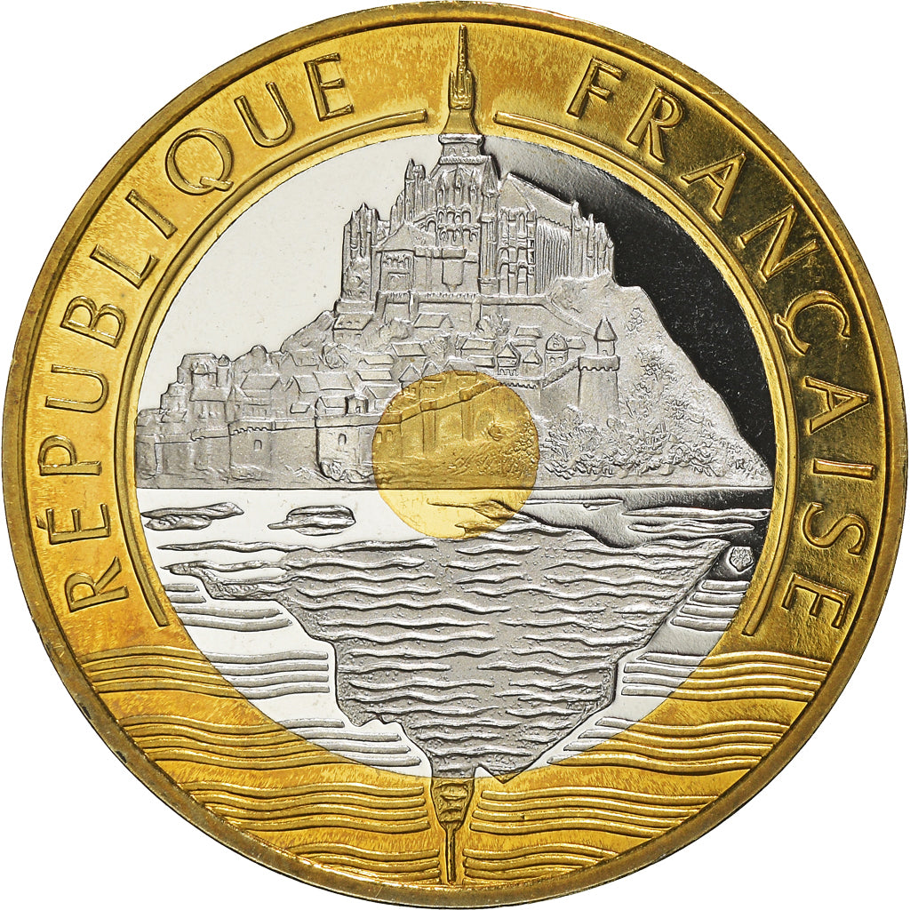 Coin, France, Mont Saint Michel, 20 Francs, 1998, Paris, Proof, MS(65-70)
