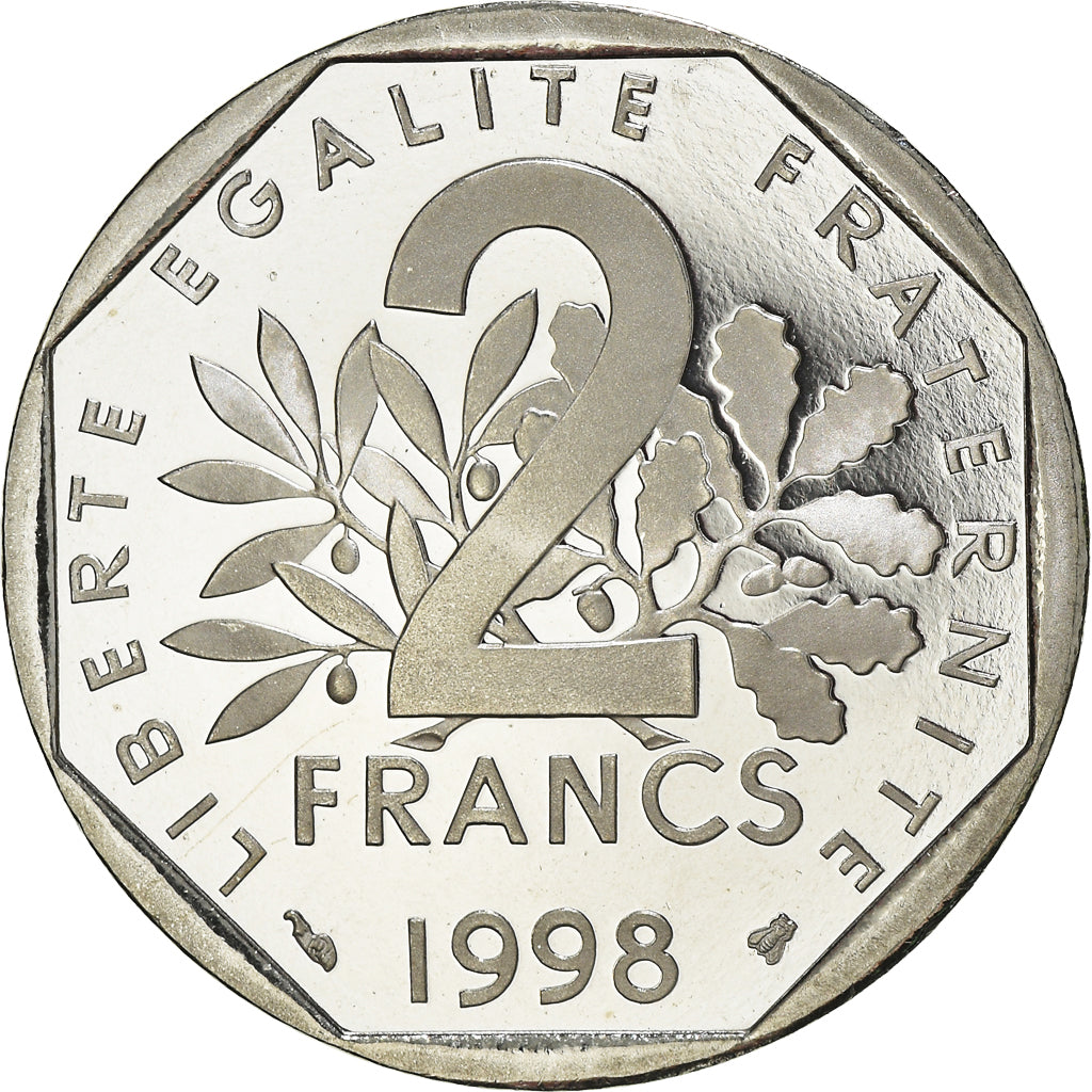 Coin, France, Semeuse, 2 Francs, 1998, Paris, Proof, MS(65-70), Nickel