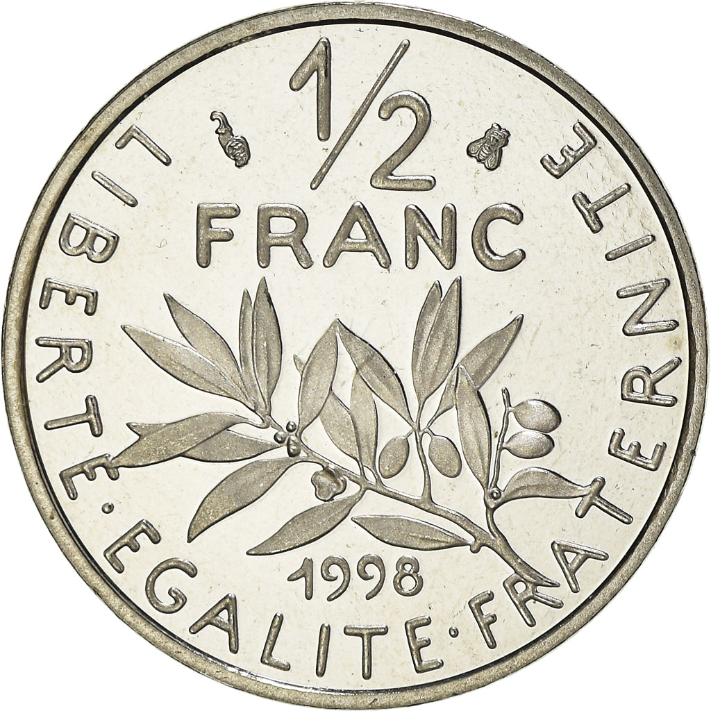 Monnaie, France, Semeuse, 1/2 Franc, 1998, Paris, Proof, FDC, Nickel
