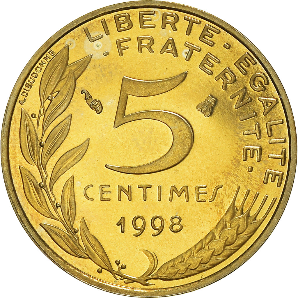 Coin, France, Marianne, 5 Centimes, 1998, Paris, Proof, MS(65-70)