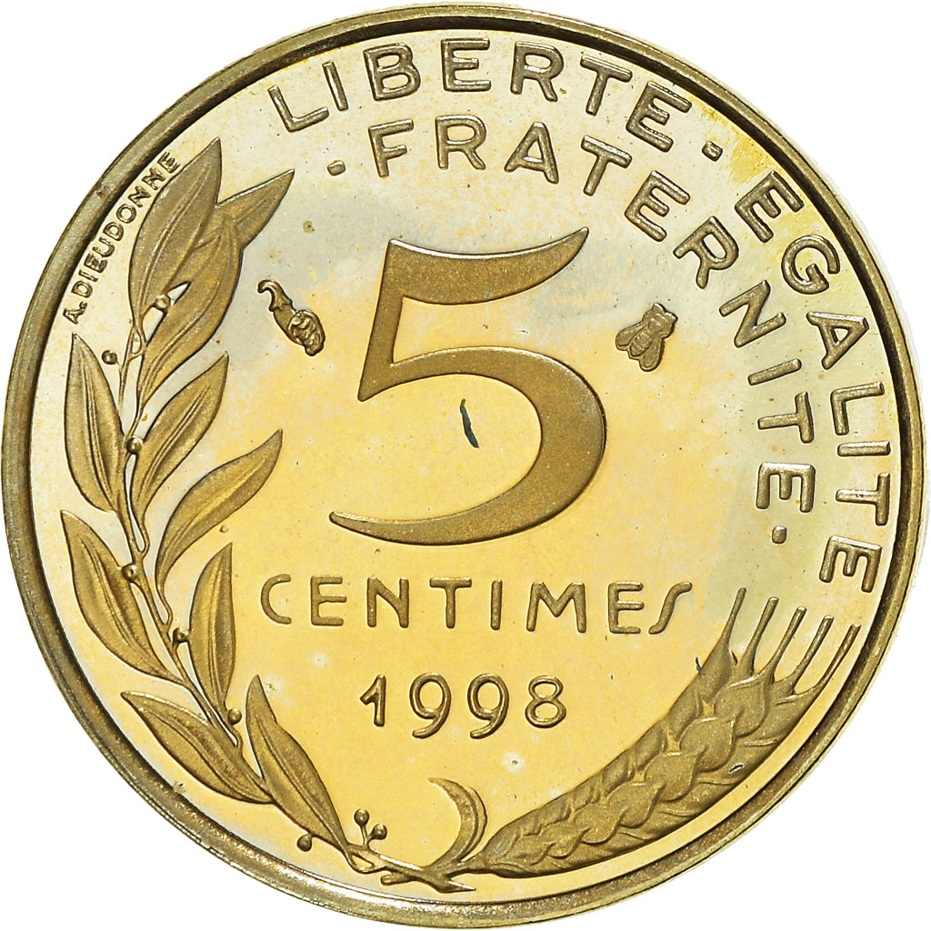 Coin, France, Marianne, 5 Centimes, 1998, Paris, Proof, MS(65-70)