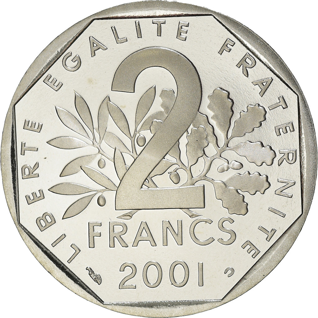 Coin, France, Semeuse, 2 Francs, 2001, Paris, Proof, MS(65-70), Nickel