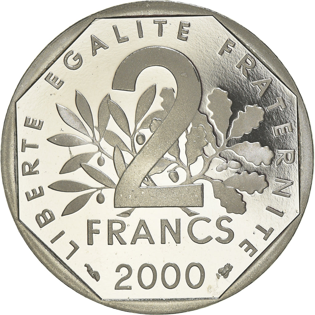Coin, France, Semeuse, 2 Francs, 2000, Paris, Proof, MS(65-70), Nickel