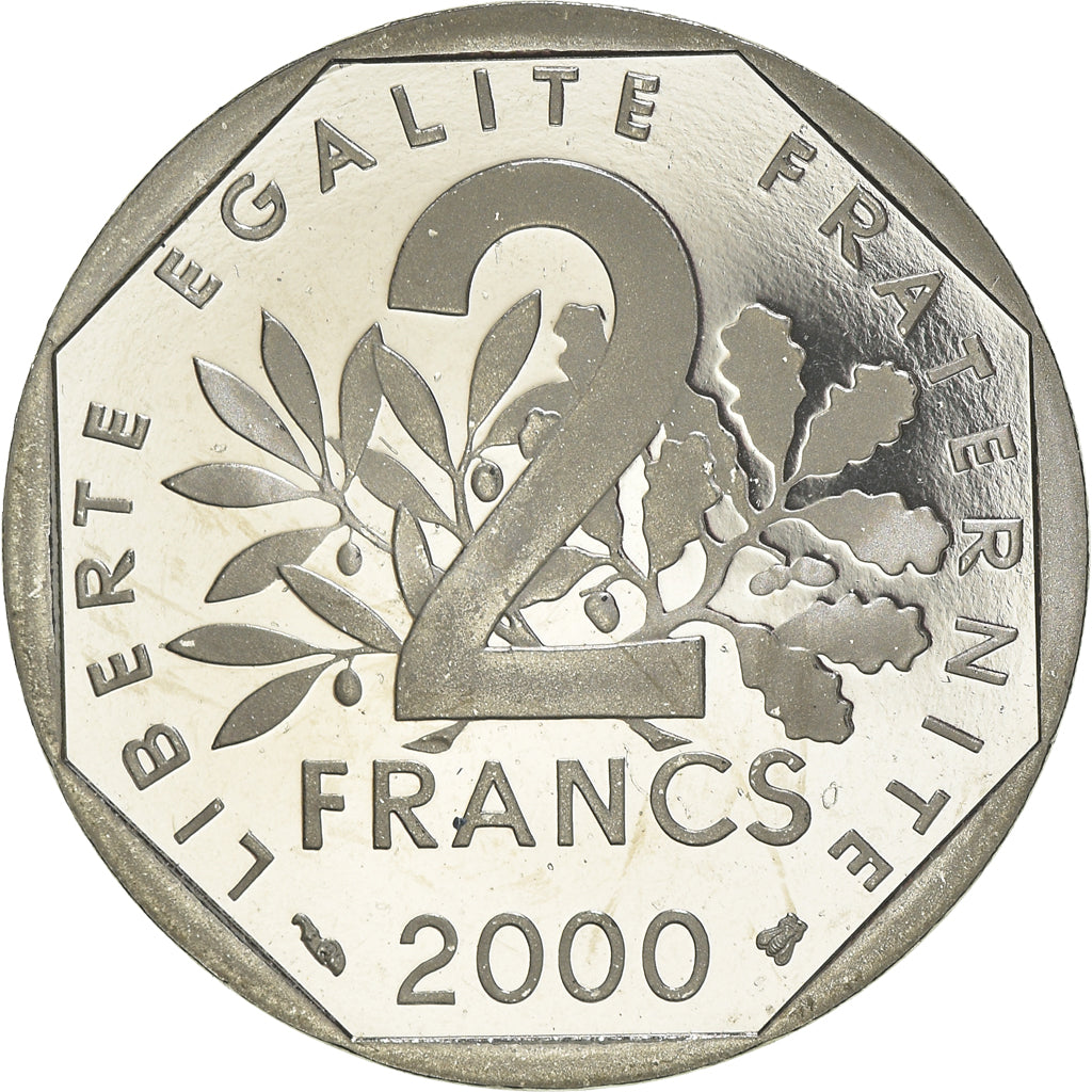 Münze, Frankreich, Semeuse, 2 Francs, 2000, Paris, Proof, STGL, Nickel