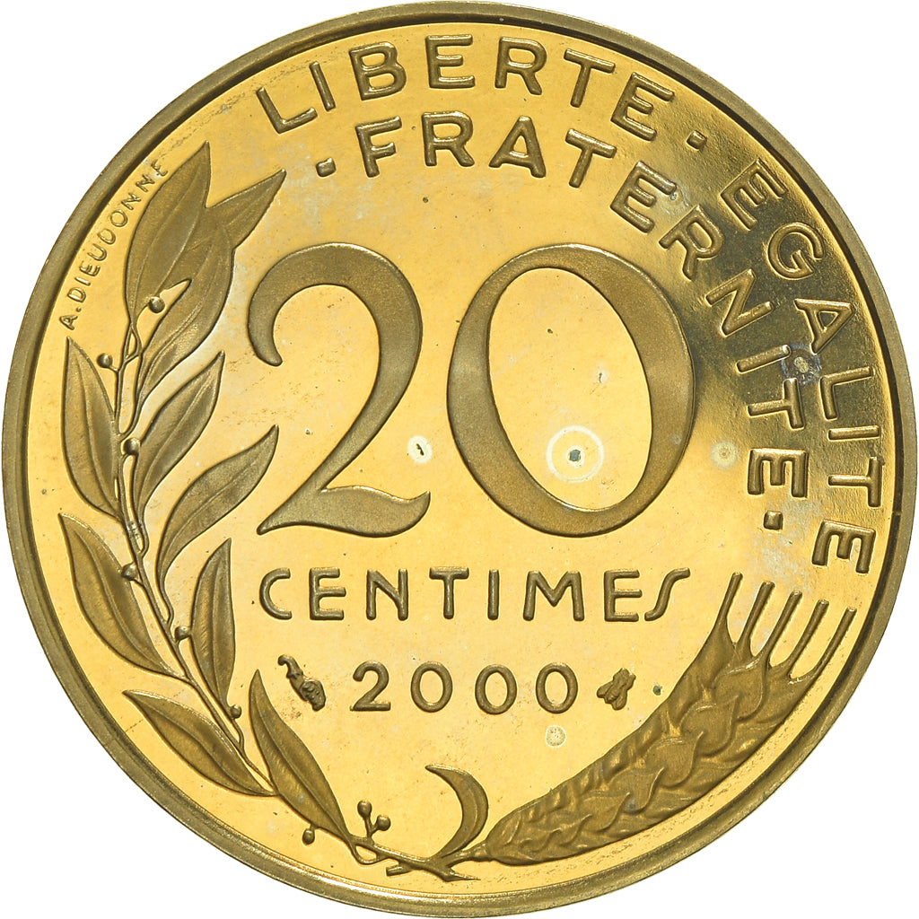Monnaie, France, Marianne, 20 Centimes, 2000, Paris, Proof, FDC