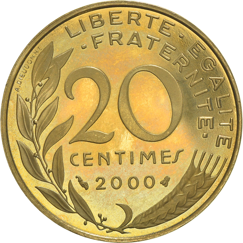Coin, France, Marianne, 20 Centimes, 2000, Paris, Proof, MS(63)