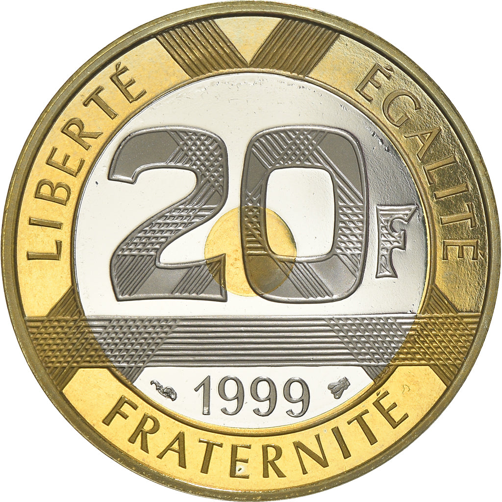 Coin, France, Mont Saint Michel, 20 Francs, 1999, Paris, Proof, MS(65-70)