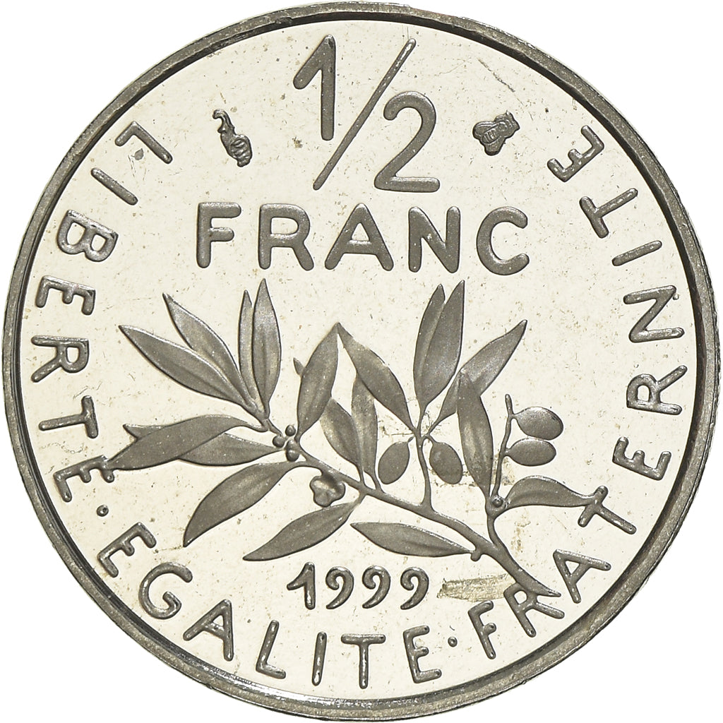 Münze, Frankreich, Semeuse, 1/2 Franc, 1999, Proof, STGL, Nickel, KM:931.2